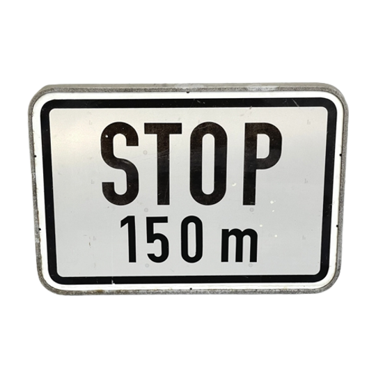Vintage Duits Industrieel Stop Verkeersbord 1