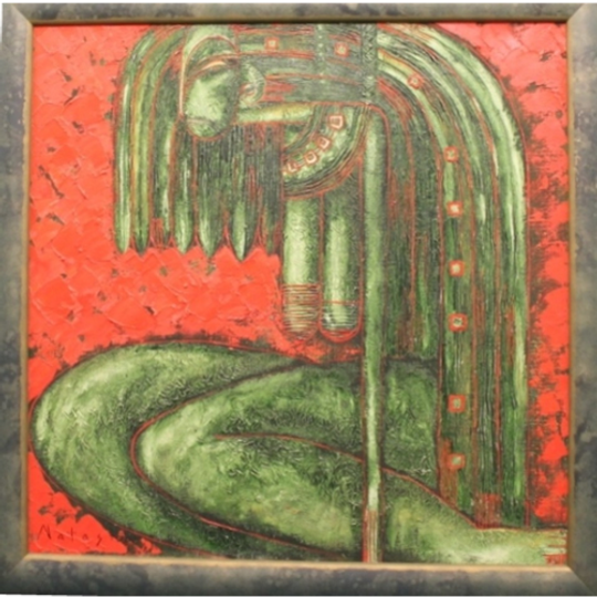 Moderne Schilderkunst. De Eerste Schilderij In De Serie "mayan Spirits". 1