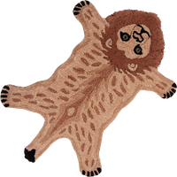 Vloerkleed Leeuw 60x90 Cm Bruin Wol - Clayre En Eef - Dieren Tapijt