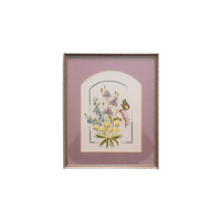 Zilveren Lijst Geborduurde Bloemen & Vlinder