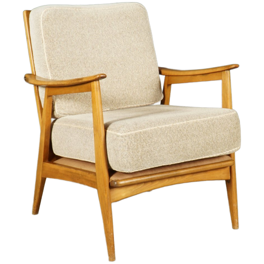 Deense Loungefauteuils – Notenhout – Jaren 60 1