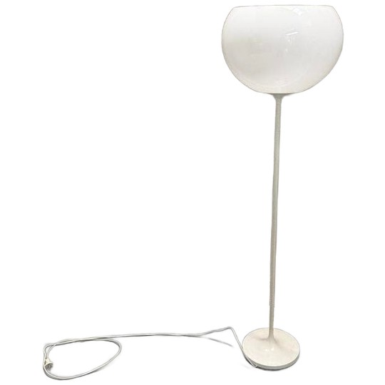 Vintage Witte Guzzini Stijl Space Age-vloerlamp Met Acrylkap 1