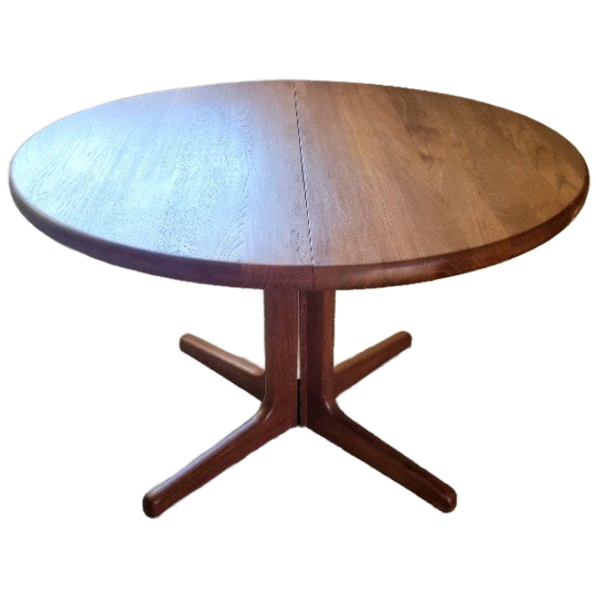 Grote Vintage Ovale Verlengbare Eettafel In Teak Glostrup 1