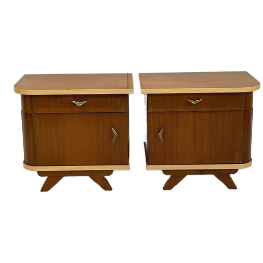Set Vintage Nachtkastjes Sixties Mid-century 1