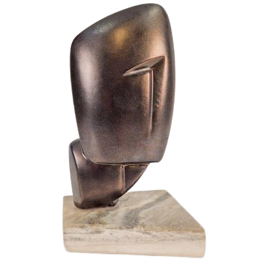 Abstract Keramiek Beeld Op Marmer Voet ‘60 1