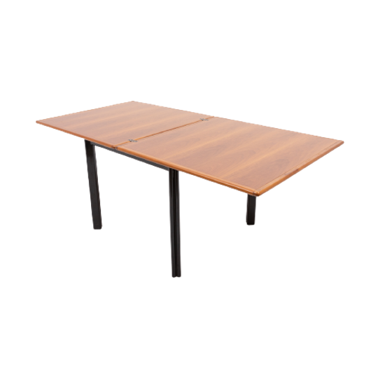 Vintage Italian Design Foldable Walnut Dining Table / Opvouwbare Eettafel From 1980’s 1