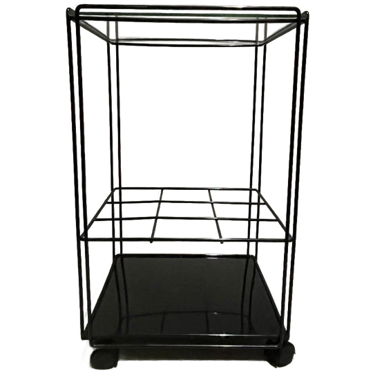 Bijzettafel Trolley Draadstaal En Glas Isocele Max Sauze 1