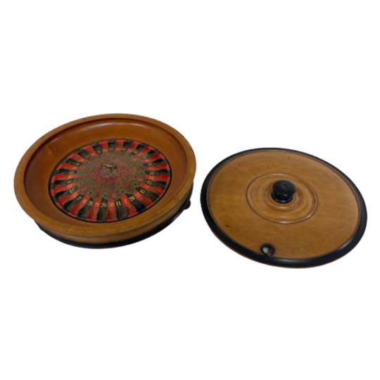 J.m Blessing Nurnberg - Ca. 1850 - Antique Roulette Wheel With Lid - Mounted On Three Feet 1