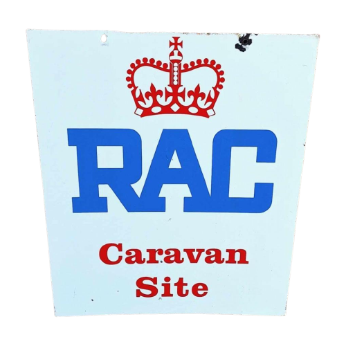 Zwaar Emaille, Geëmailleerd Bord Rac Caravan Site 👑