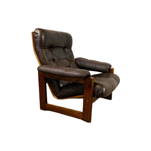 Wenge & Leather Lounge Armchair By Coja, 1981