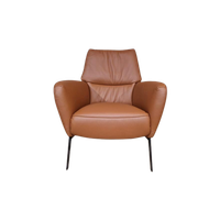 Nieuw - Prominent E-101 Fauteuil - Leder - Bruin - Design