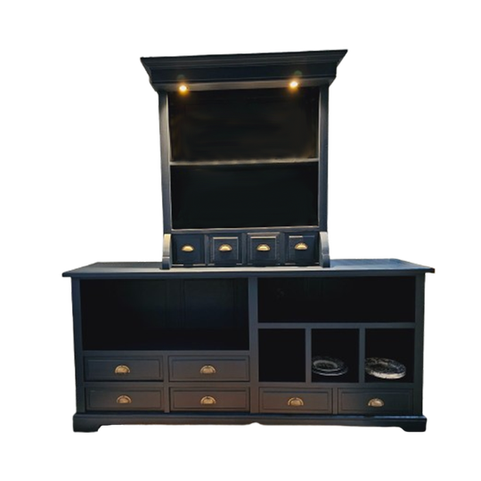 Landelijke Vintage Kast, Apothekerskast, Toonbank, Buffetkast. 1