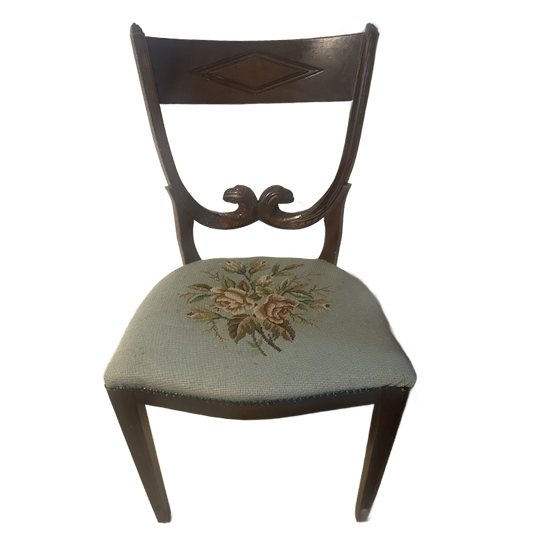 Antique Carver Chair Circa Late 1700’s Tapestry Upholstery Georgian Chair 1