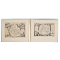 Set Levasseur Wijnkaart La Marne & Cote D'or Ets Lijst 1852