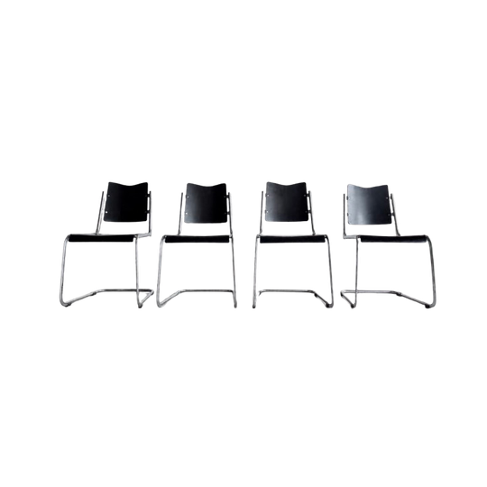 4x Vintage Tecta B11 Cantilever Stoelen– By Jean Prouve 1