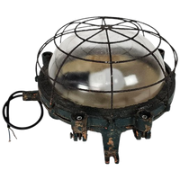 Industriële Gietijzeren Kooilamp - Muurlamp - Buitenlamp - Gal - Frankrijk - 50's