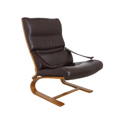 Lounge Chair In Leather By Nelo Möbel Sweden, 1970S