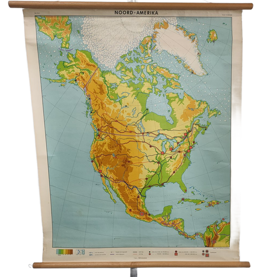 Schoolkaart Noord America Uit 1965 1