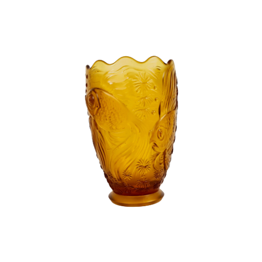 Josef Inwald - Barolac - "koi Karper" - Persglazen Vaas - Gesatineerd Glas - Model "poison" - 193 1