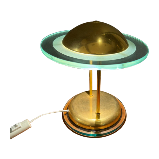 Spage Age Herda Table Lamp With Messing And Glass 1