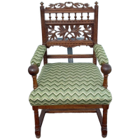 Spindle Back Tapestry Arm Chair
