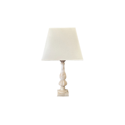 Vintage Tafellamp Albast Natuursteen