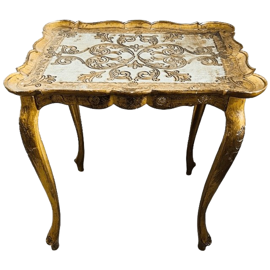 Vintage Florentijns Gouden Hollywood Regency Bijzettafel 1970’s 1