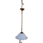 Vintage - Hanglamp - Plafondlamp - Uitschuifbare Stang -glas thumbnail 1