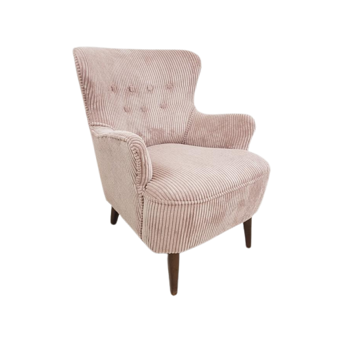 Artifort Theo Ruth Roze Rib Lichtroze Fauteuil Vintage Nieuw