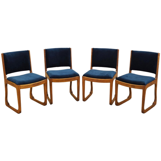 Set Of Four Beech Chairs, Danish Design, 1950s, Designer: Holger Jacobsen, Manufacturer: Fritz Hansen 1