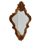 Vintage Hollywood Regency Goudkleurige Barok Rococo Spiegel Kuifspiegel 6 thumbnail 1