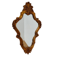 Vintage Hollywood Regency Goudkleurige Barok Rococo Spiegel Kuifspiegel 6