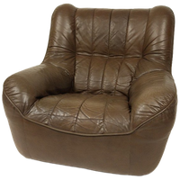 Vintage Lederen Fauteuil, 1982