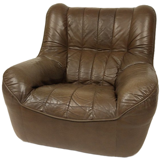 Vintage Lederen Fauteuil, 1982 1