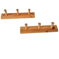 Set Van 2 Grenen Vintage Kapstok Kapstokjes