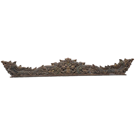 Oud Indonesisch Hout Snijwerk Met Draken, 1e Helft 20e Eeuw 1
