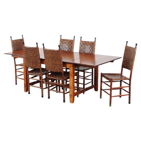 Prachtige Design Set Van 6 Eetkamerstoelen En Bijpassende Uitschuifbare Eetkamertafel Van Schuite 1