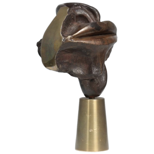 Mia Moreaux. “lips” Bronze Sculpture With Brass Base, Belgium, 1990s 1