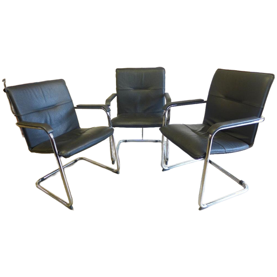 Set Van 6 Zwarte Buizen Stoelen 1