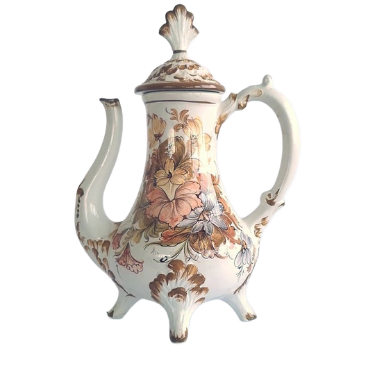 Bassano Sierkan 35 Cm Op Drie Pootjes, Handbeschilderd Floraal, Italië 1