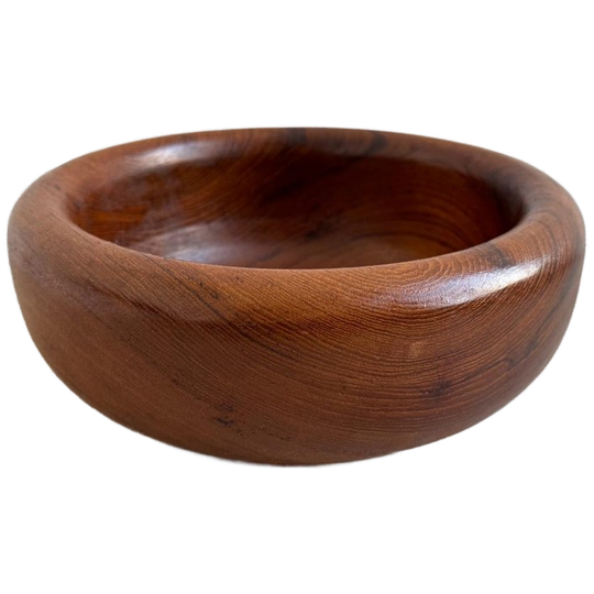 Grote Vintage Massieve Teak Schaal / Fruitschaal 1