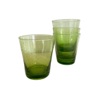 4X Vintage Groen Waterglas / Frisglas Bubbels thumbnail 1
