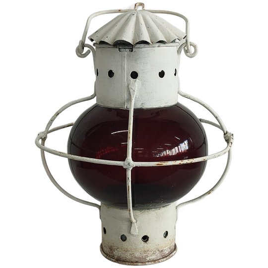 Scheepslantaarn 360 Graden Met Bolvormig Rood Glas 1