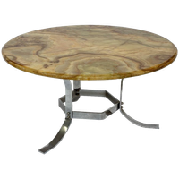 Vintage Salontafel Steen Onyx Chrome Jaren 70 Design