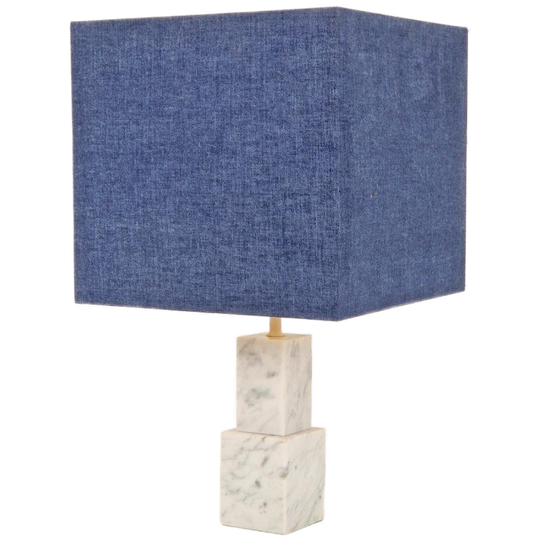 Vintage Kubistisch Carrara Marmer Tafellamp Regency Lamp ’60 1