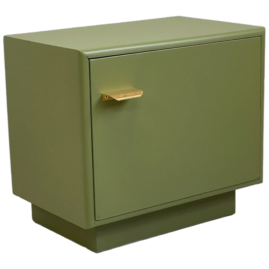 Restyle Olijfgroen Nachtkastje Kubus Strak Jaren 50/60 1