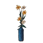 50's Abstrakt Vintage Schilderij Kunstwerk Vaas Met Bloemen thumbnail 1