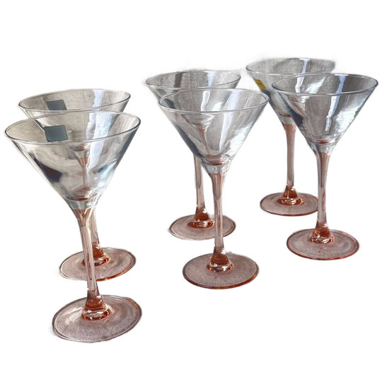 6x Roze Luminarc Martini Glazen 1
