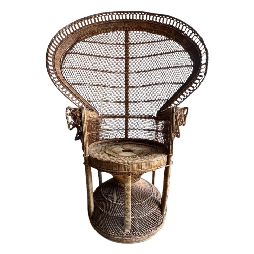 Emmanuelle Peacock Wicker Chair