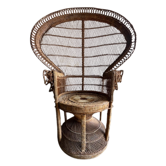 Emmanuelle Peacock Wicker Chair 1